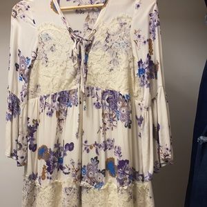 floral dress with tie in front